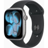 Apple Watch 11 46mm Aluminium Space Gray avec Black Sport Band M/L MEV44
